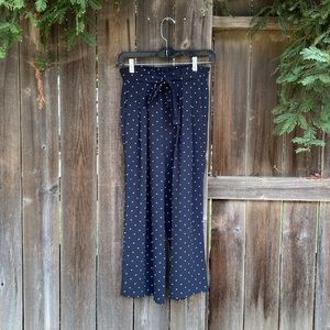 Zara Polka Dot Belted Wide Leg Trouser Pants
